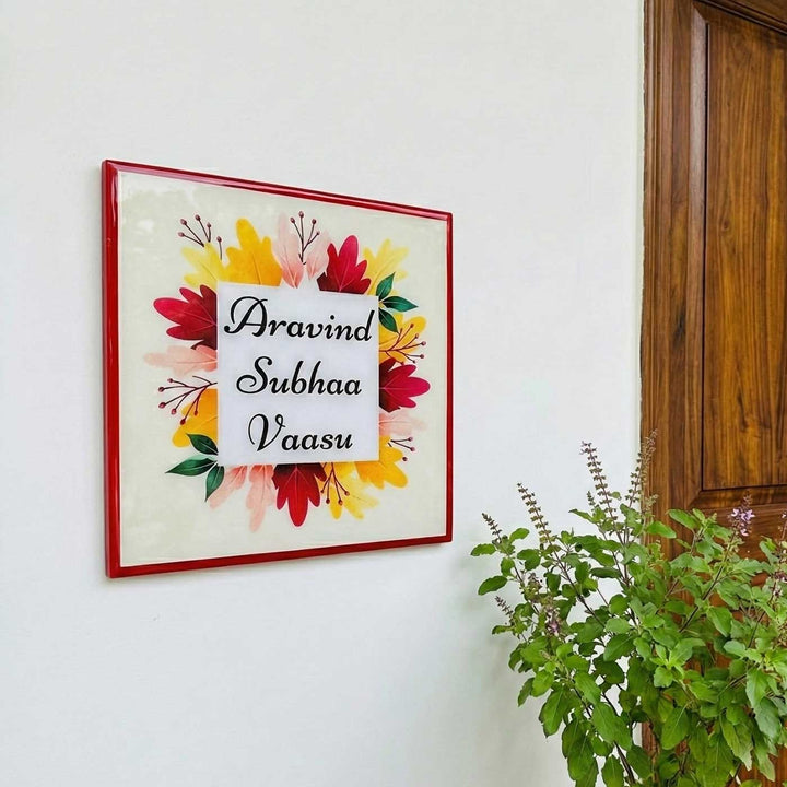 Personalized Leaves Theme Resin Name Plate