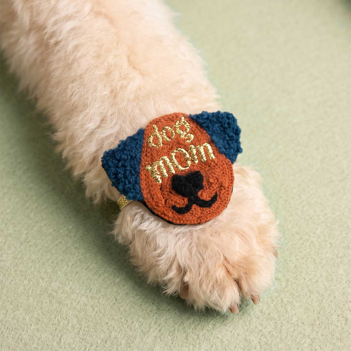 Handmade Thread Embroidered "Dog Mom" Reusable Rakhi Magnet For Sister