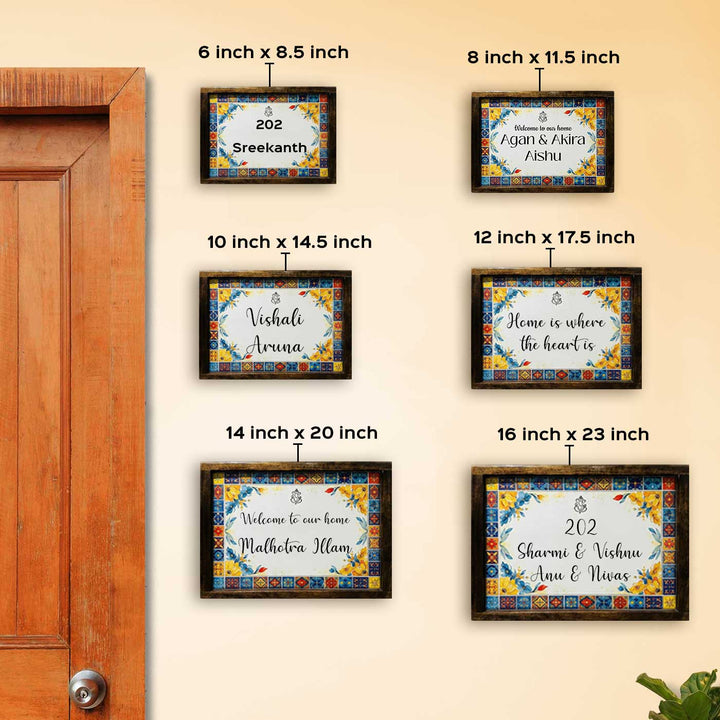 Multi Tile Vintage Personalized Resin Wooden Frame Name Plate