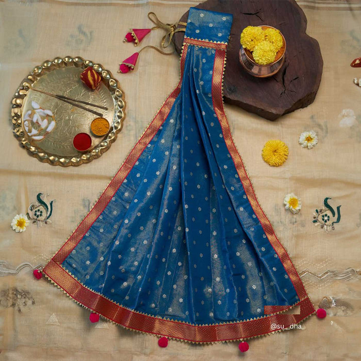 Traditional Pleated Gudi Vastra For Gudhi Padwa
