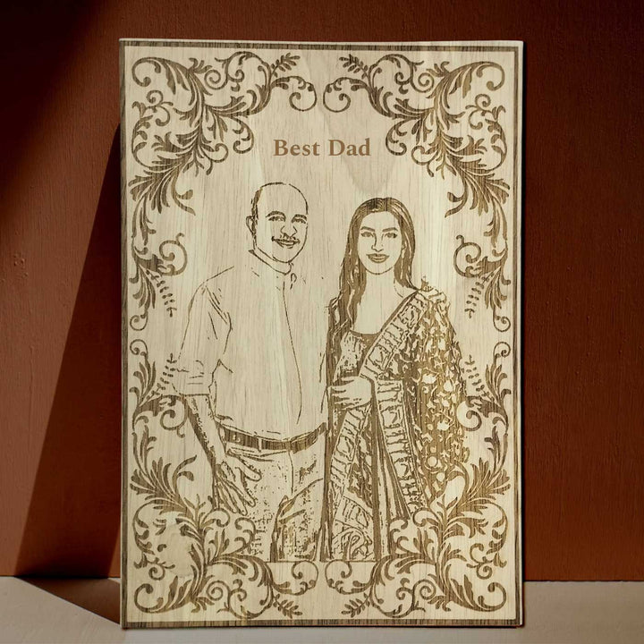 Photo Personalized Engraved Wooden Decorative Plaque For Fathers