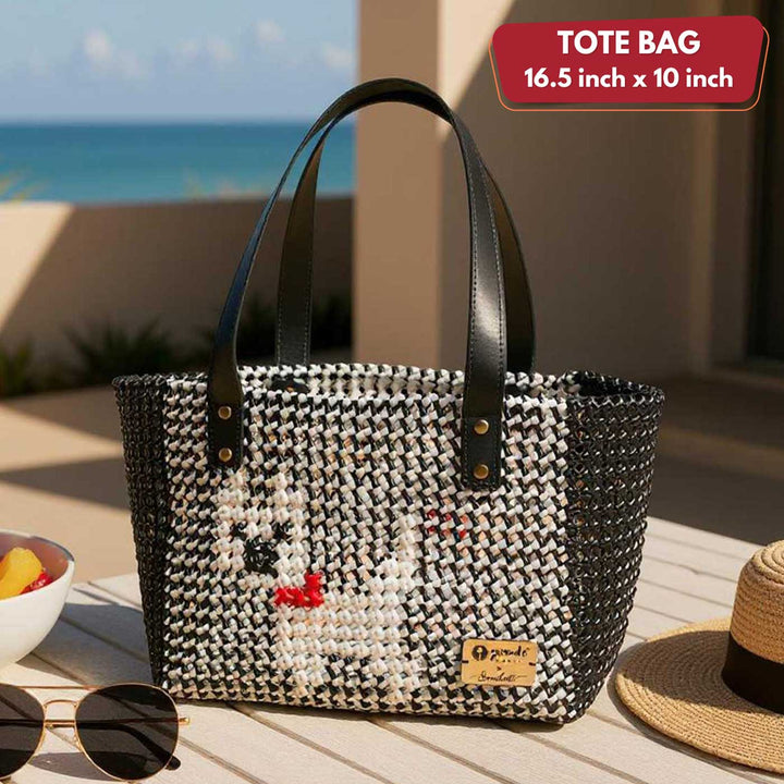 Black Puppy Mukhya Knot Handmade Koodai Tote Bag