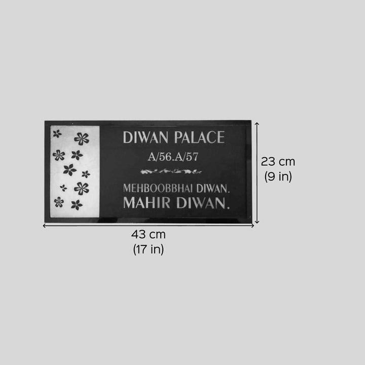 Personalized Floral Theme Acrylic LED Name Plate