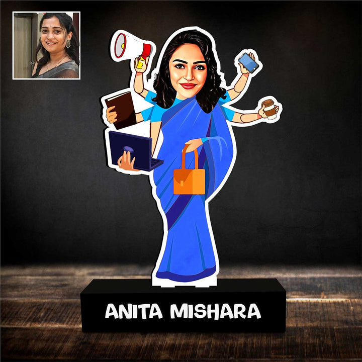 Photo Personalized Multitasker Theme MDF Wood Caricature Cutout For Mothers