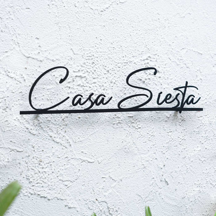 Personalized Weatherproof Modern Laser Cut Steel Name Plate