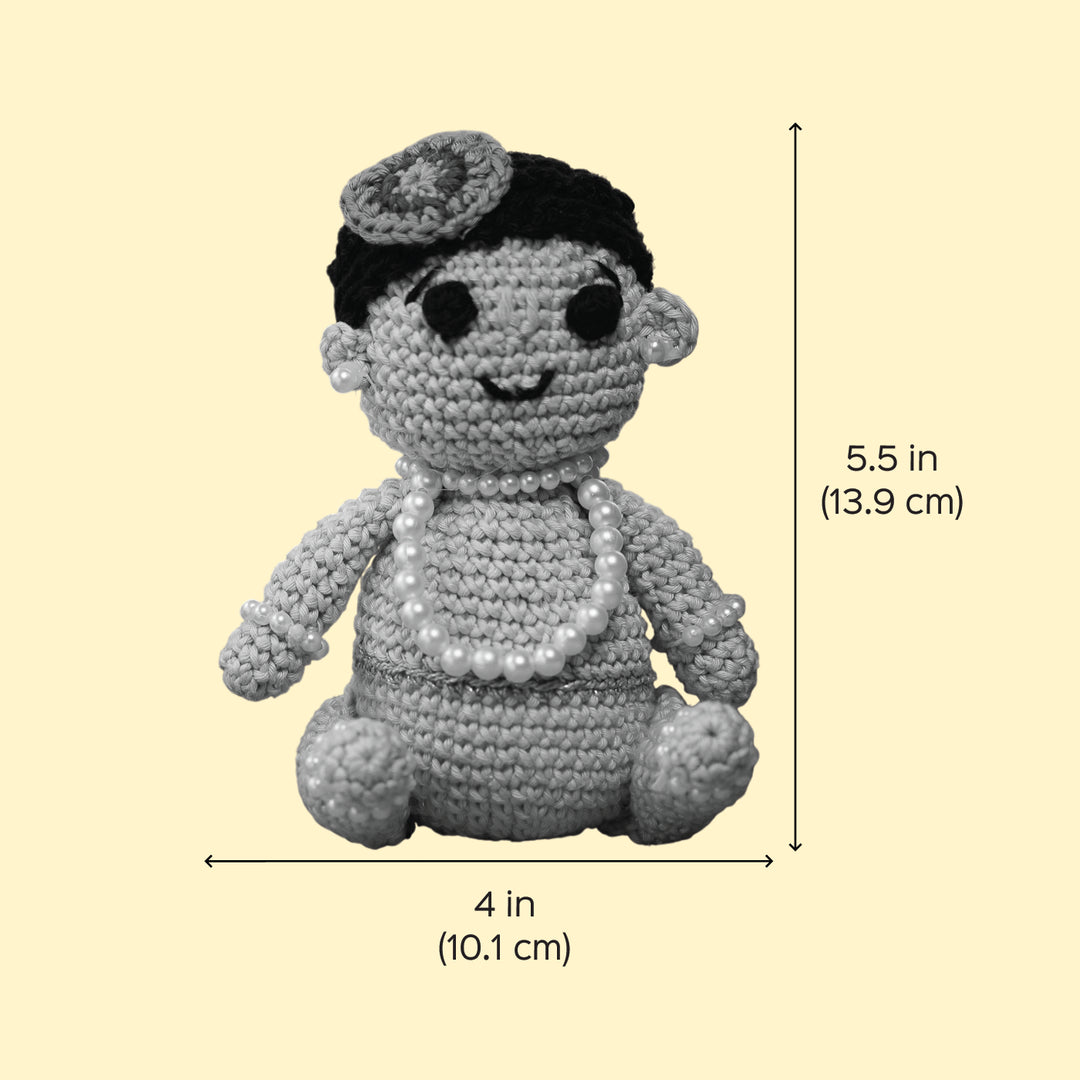 Handmade Crochet Beaded Baal Gopal Krishna Toy