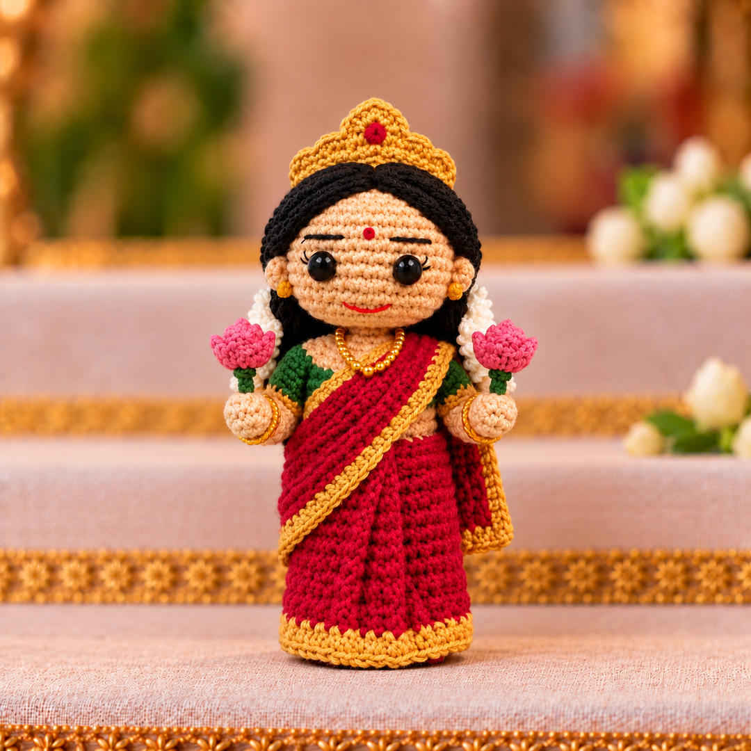 "Goddess Lakshmi" Themed Crochet Doll For Golu/Festive Decor