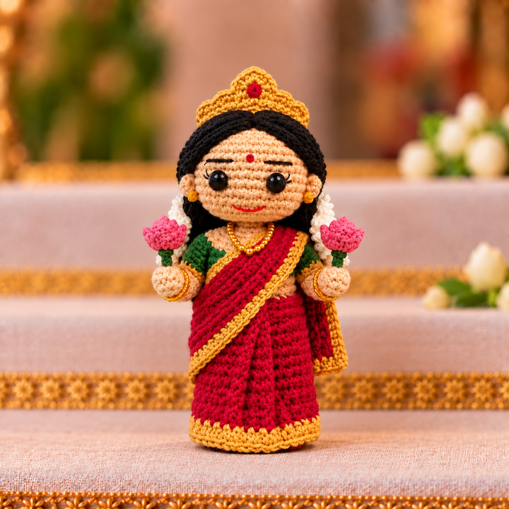 "Goddess Lakshmi" Themed Crochet Doll For Golu/Festive Decor