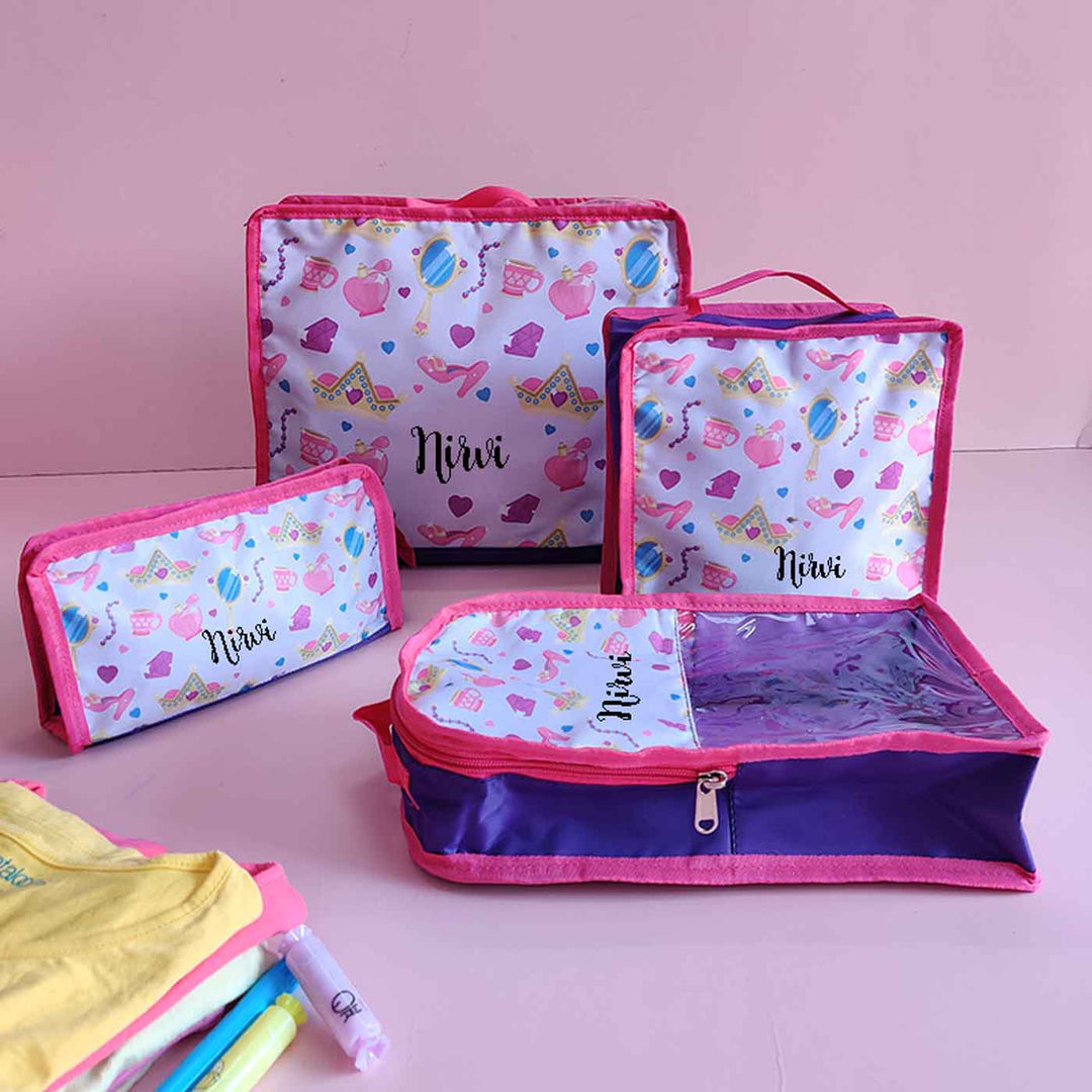 Personalised Printed Packing Cubes & Organisers for Kids | Set of 4