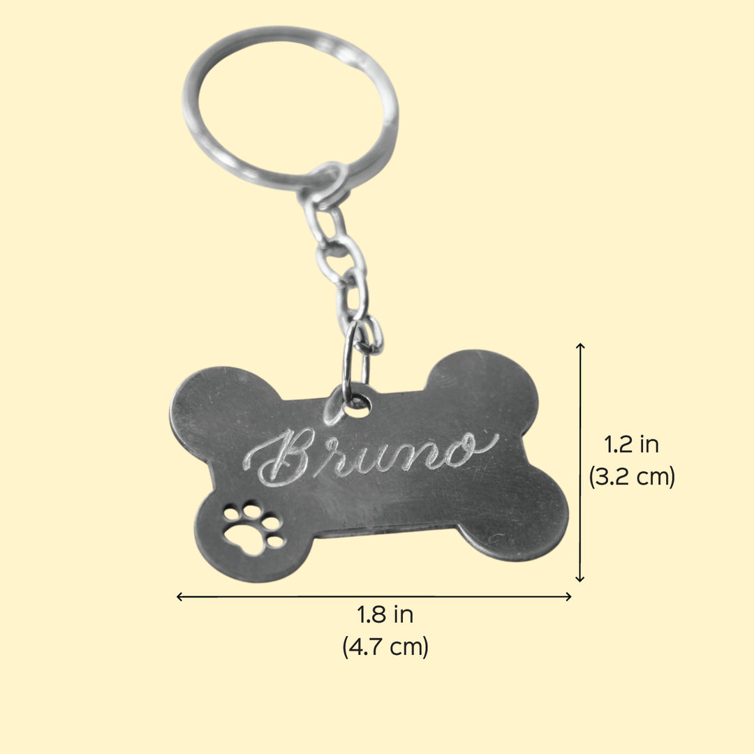 Personalized Bone Shaped Metal Dog Key Chain