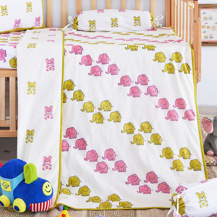 Tiny Teddy Hand Block Printed Baby Dohar