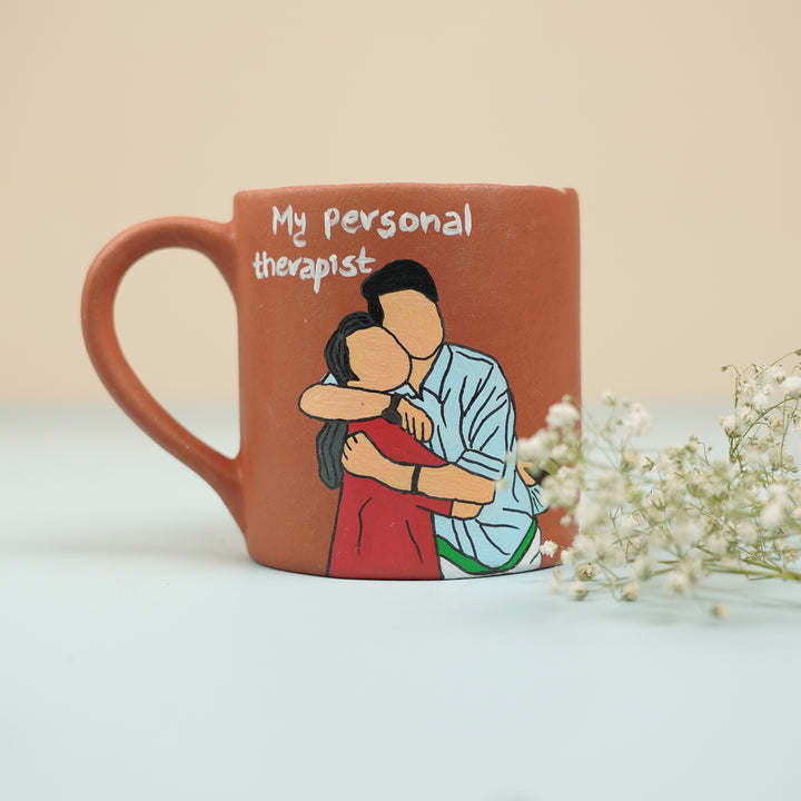 Photo Personalized Hand-Painted Brother & Sister Terracotta Mug