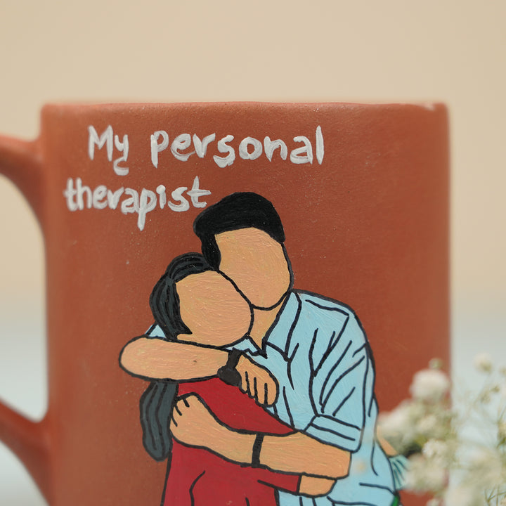 Photo Personalized Hand-Painted Brother & Sister Terracotta Mug