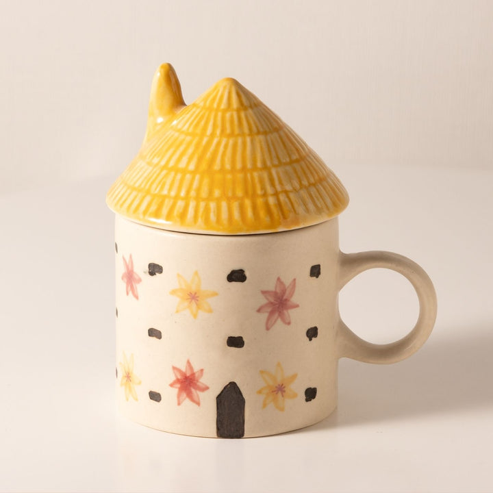 Handpainted Amaltas House Mug With Lid