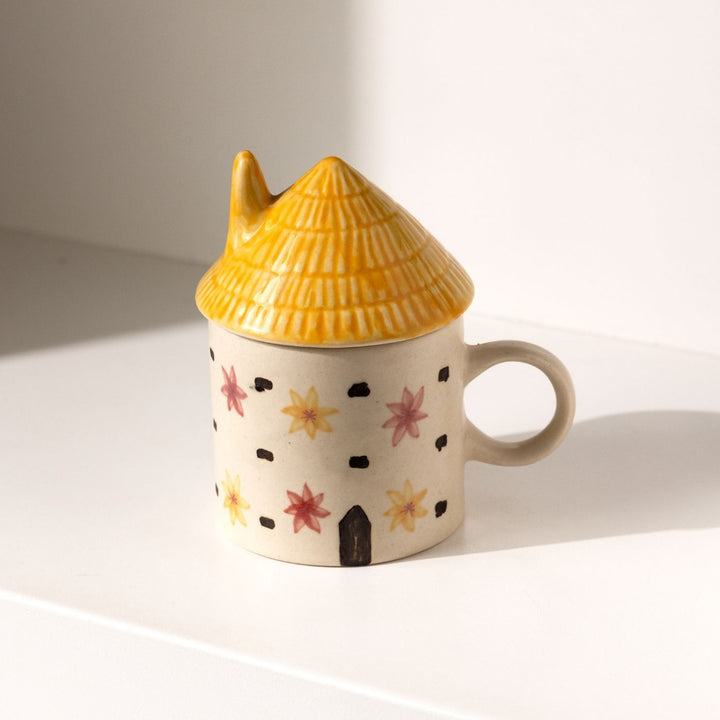 Handpainted Amaltas House Mug With Lid