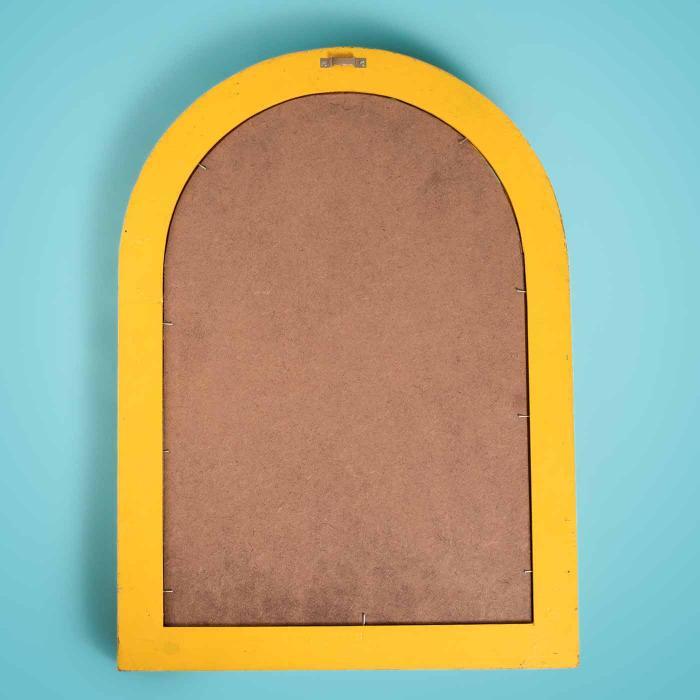 Kannada Arched Vintage Window Name Plate - Back View Showing Hanging Hook