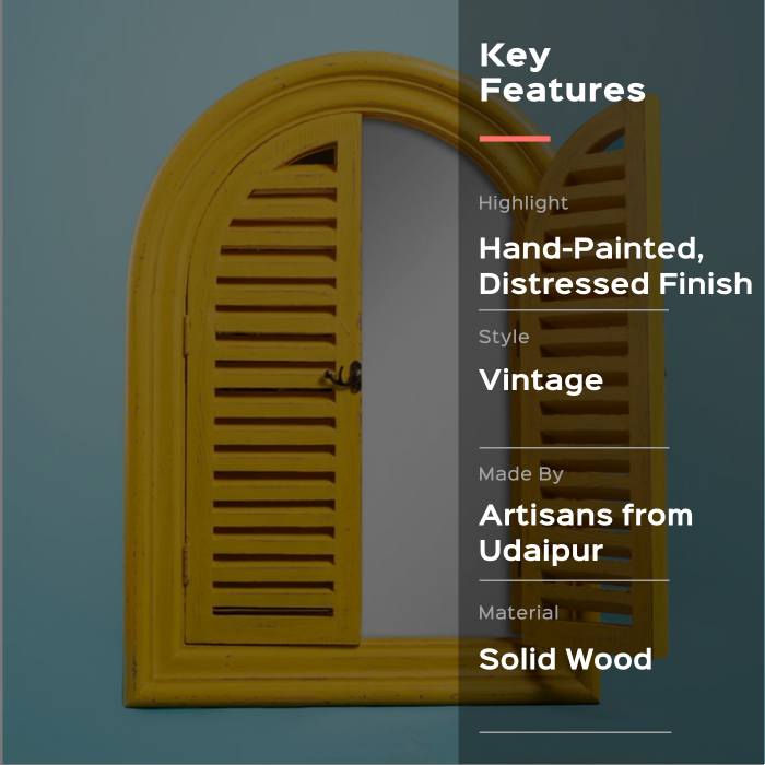 Kannada Arched Vintage Window Name Plate - Front View with Door Opened