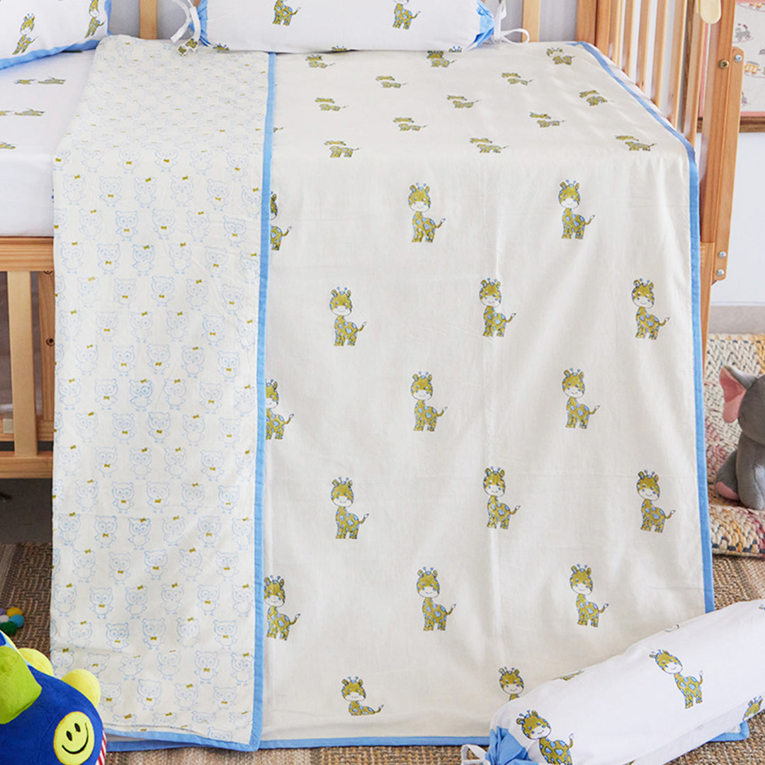 World Of Giraffe Hand Block Printed Baby Dohar