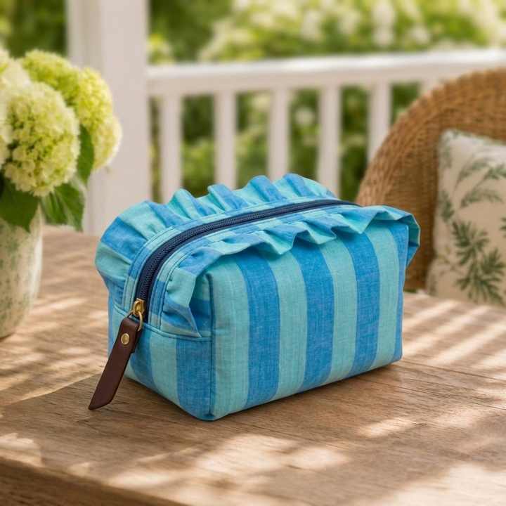 Daisy Whimsical Vanity Pouch With Smooth Zipper For Women | Broad Stripes