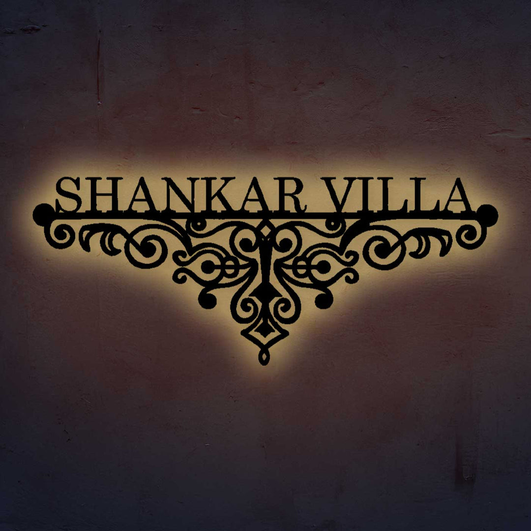 Personalized Ornate Weatherproof Name Plate for Villa
