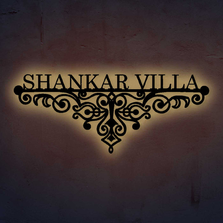 Personalized Ornate Weatherproof Name Plate for Villa