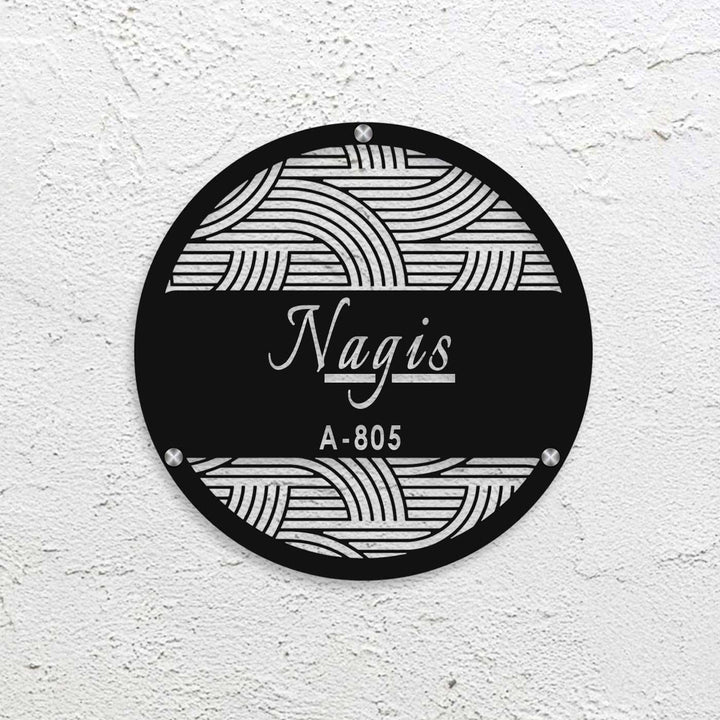 Personalized Laser Cut Round Steel Name Plate