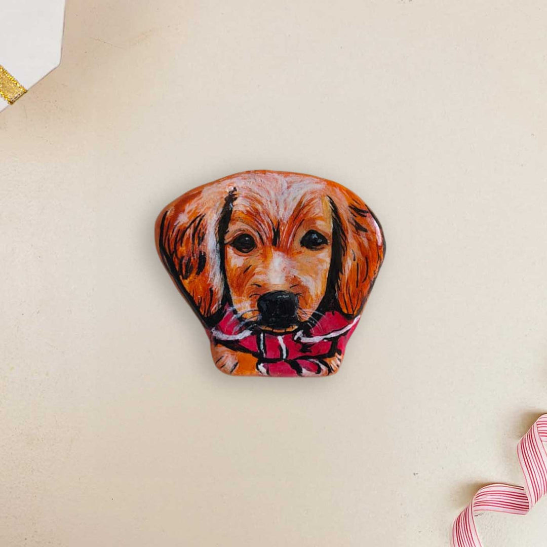 Cute Dog Photo Personalized Handpainted Clay Fridge Magnet