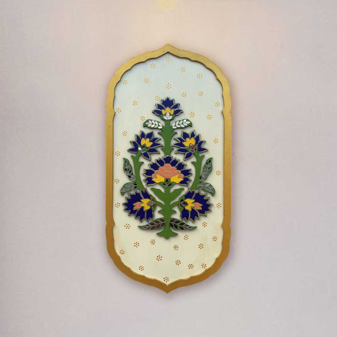 Hand-Painted Floral Theme MDF Wood Wall Decor