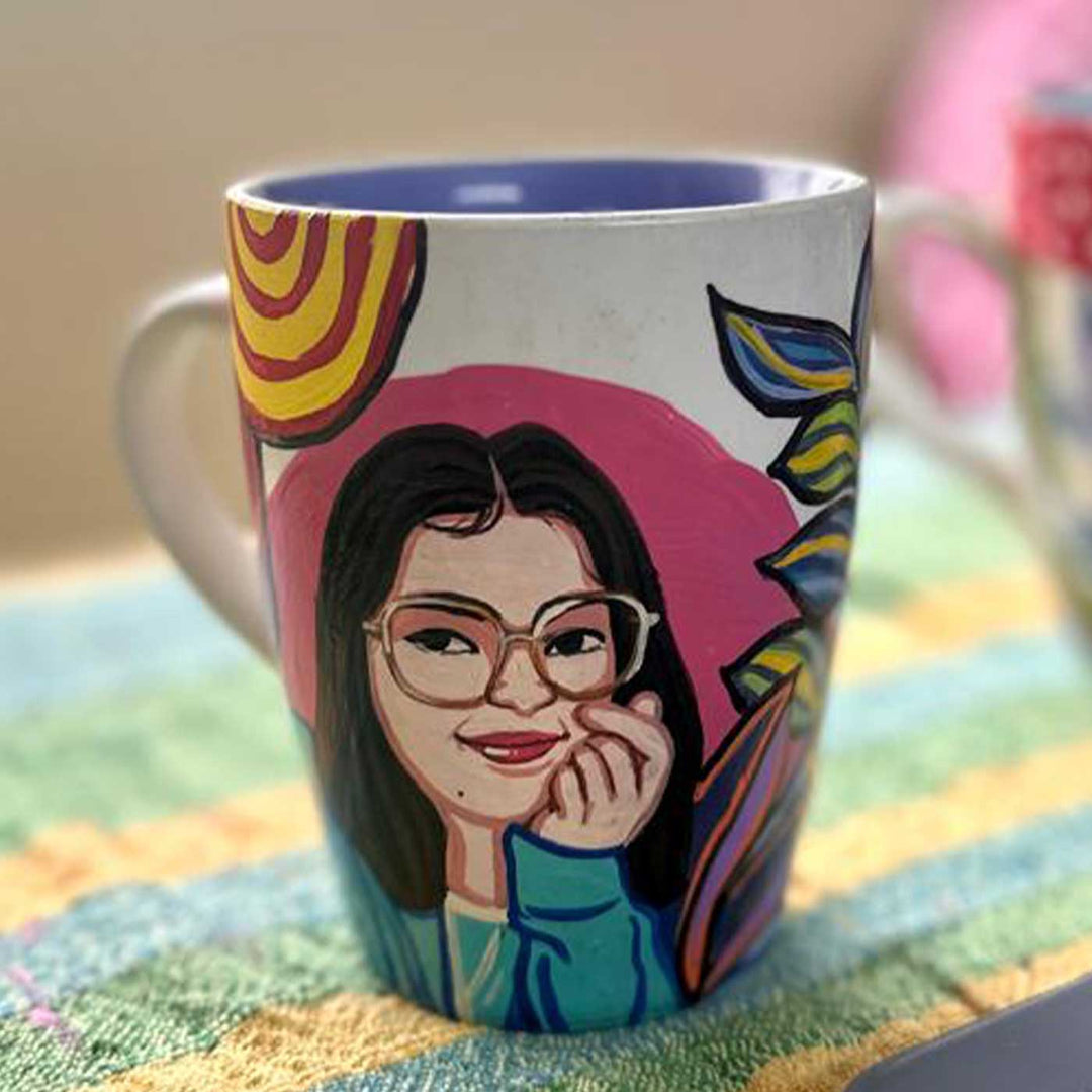Photo Personalized Hand-Painted Pop Art Illustrated Caricature Mug | 300 ML