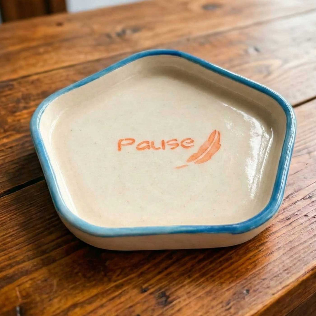 Handmade "Pause" Ceramic Plate