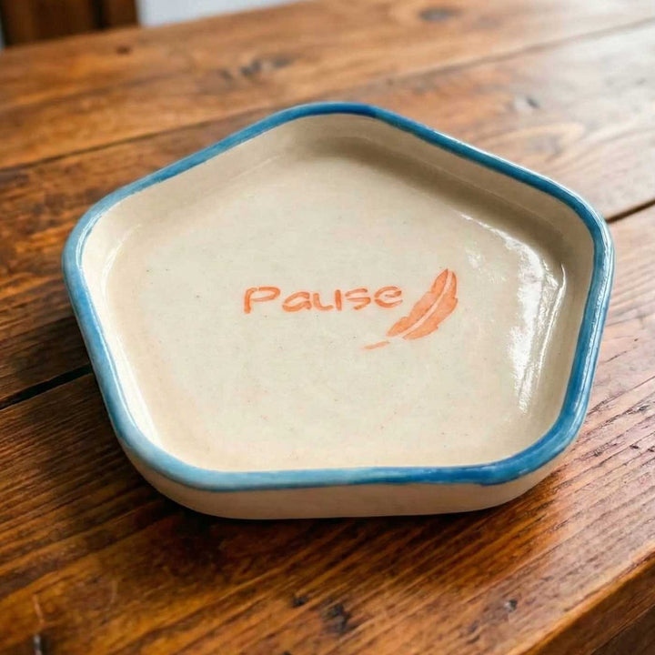 Handmade "Pause" Ceramic Plate