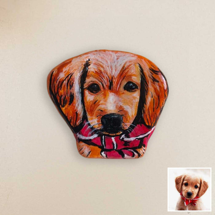 Cute Dog Photo Personalized Handpainted Clay Fridge Magnet