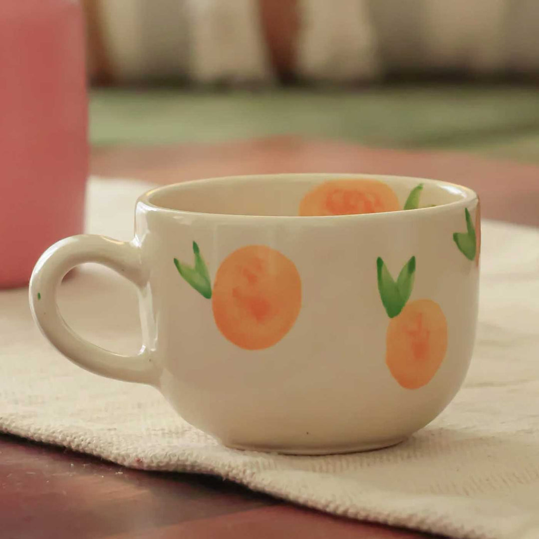Handmade The Orange Affair Design Ceramic Mug