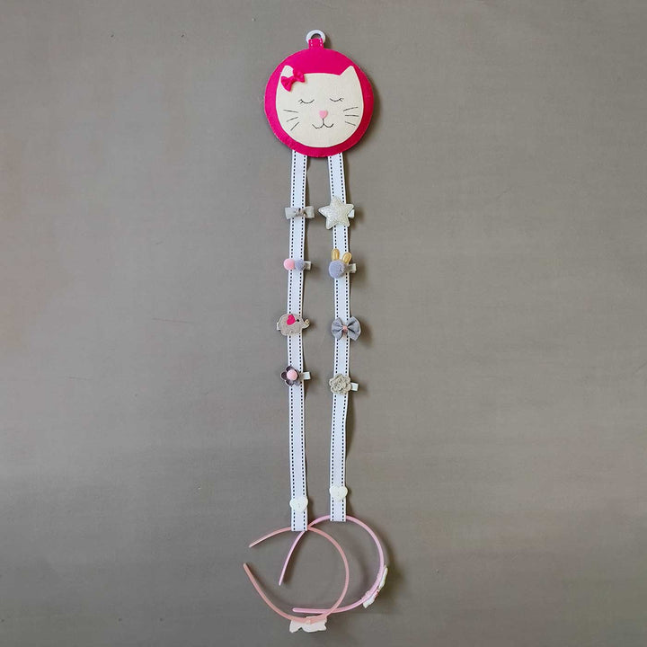Handmade Cat Theme Felt Hair Clip Organiser
