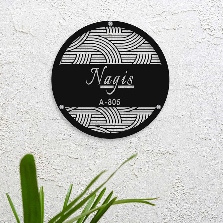 Personalized Laser Cut Round Steel Name Plate