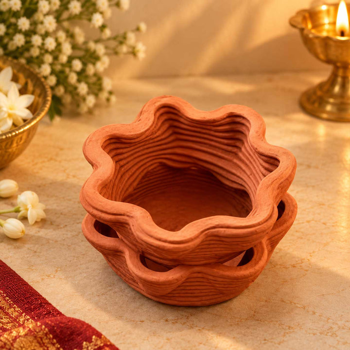 3D Printed Terracotta Diya For Pooja Decor