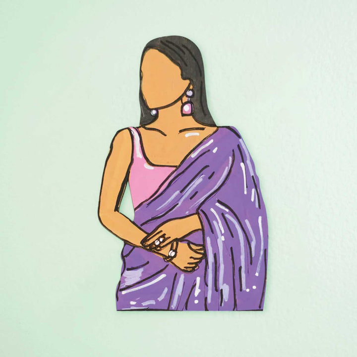 Personalized Hand-painted Ethnic Love Theme MDF Wood Fridge Magnet