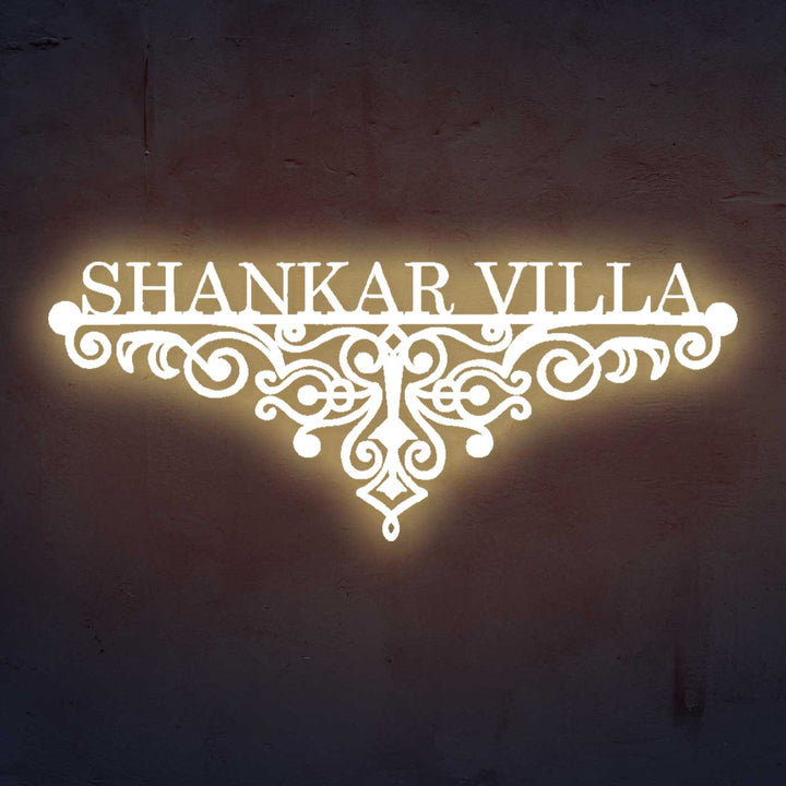 Personalized Ornate Weatherproof Name Plate for Villa