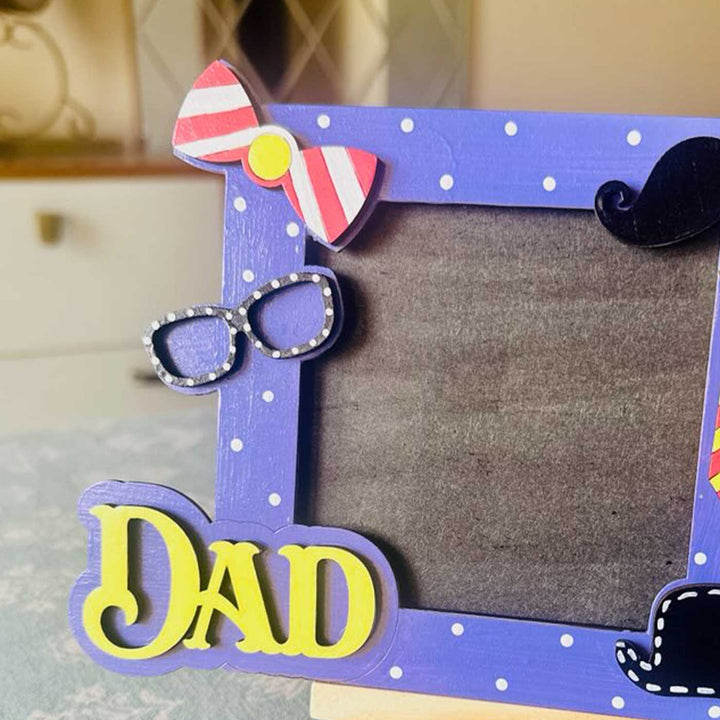 Hand-Painted "Dad" Theme Wooden Photo Frame For Fathers