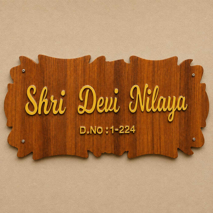 Unique Edge Design Personalized ACP & Resin Name Plate For Home