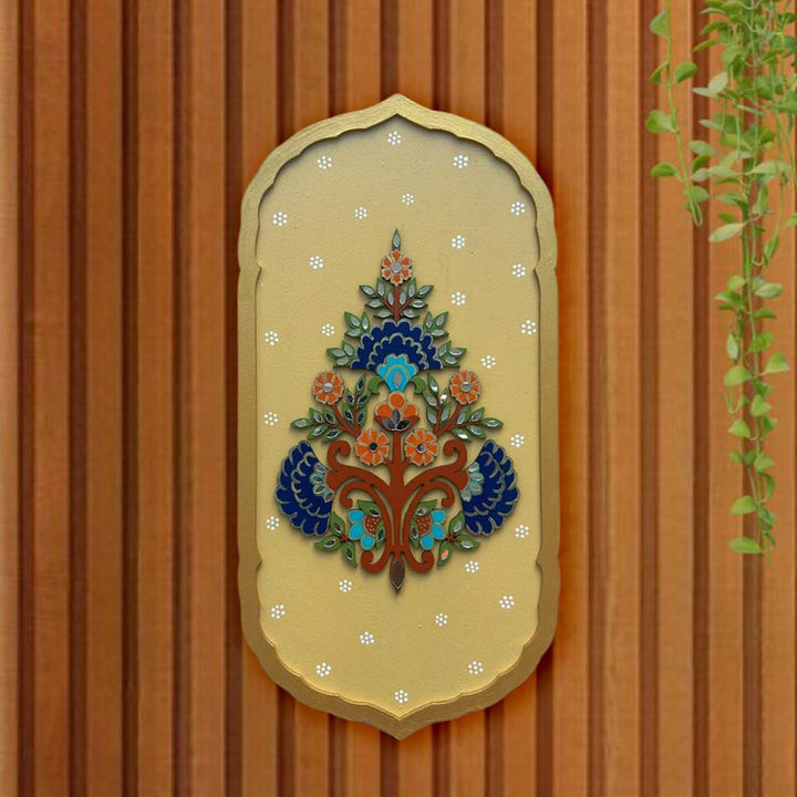 Hand-Painted Floral Ornate Theme MDF Wood Wall Decor