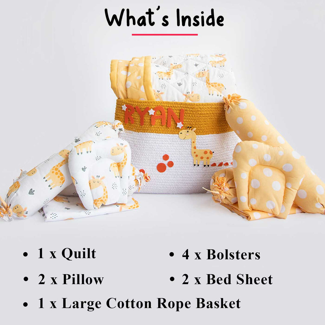 10 Pc | Personalized Baby Animals Infant Gift Basket | 0-4 Years