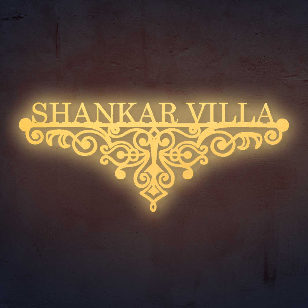 Personalized Ornate Weatherproof Name Plate for Villa