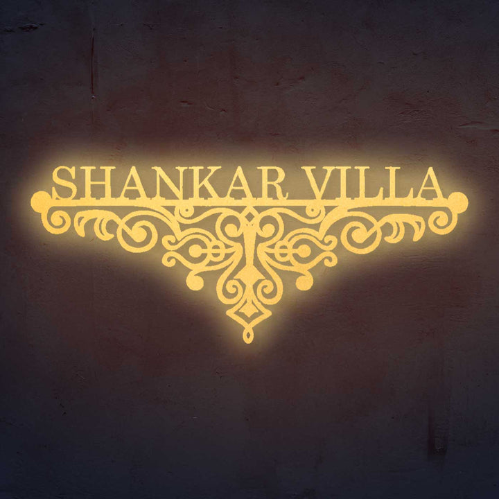 Personalized Ornate Weatherproof Name Plate for Villa