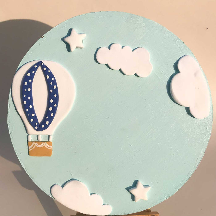 Personalized Blue Sky Theme Deco Clay Kids Name Plate