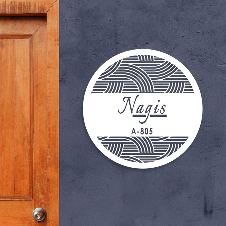 Personalized Laser Cut Round Steel Name Plate