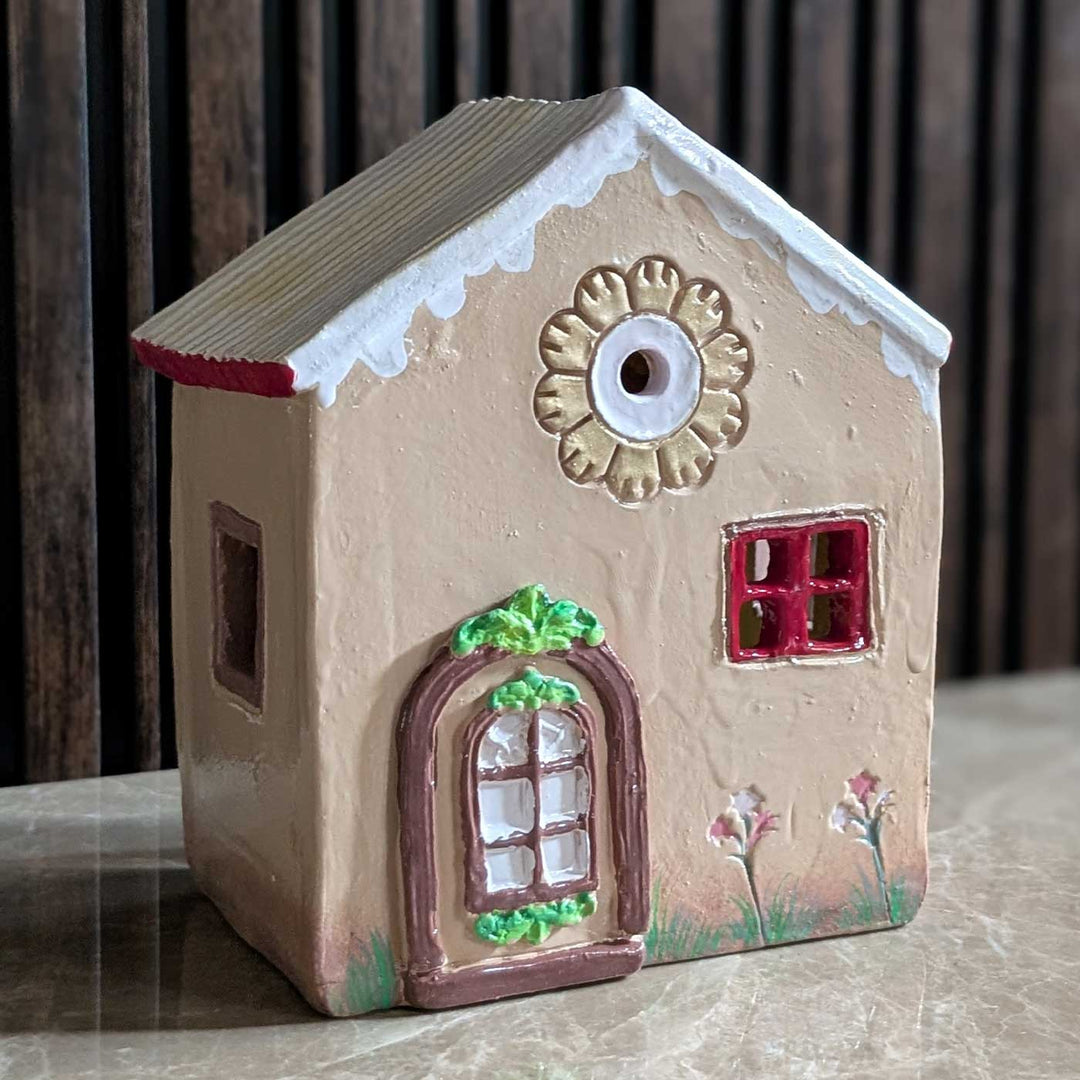 Handmade Dual Look Christmas House Tealight Holder