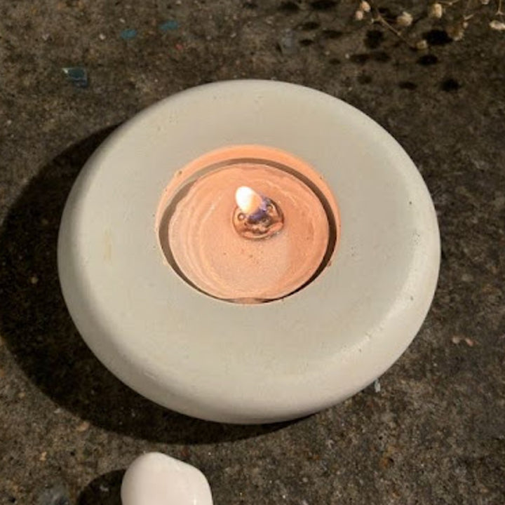 Handmade Concrete Twin Flame Hamper | Includes 2 Bird Centerpiece, 1 Candle Holder And 2 Succulents