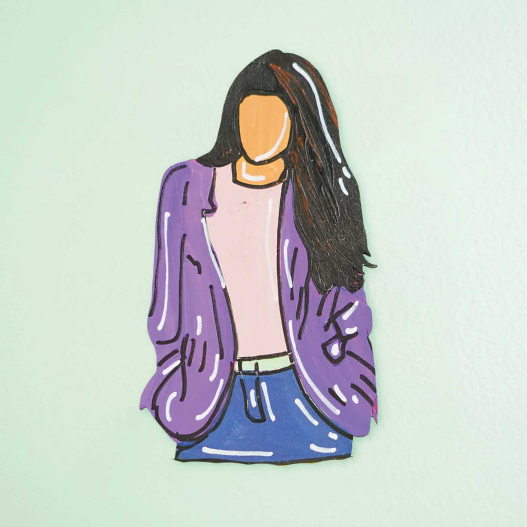 Personalized Hand-painted Boss Lady Theme MDF Wood Fridge Magnet