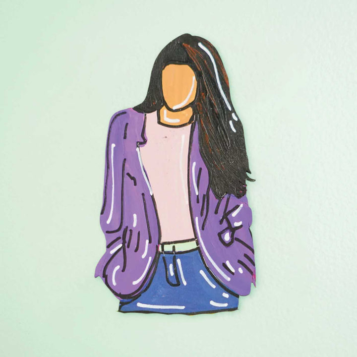 Personalized Hand-painted Boss Lady Theme MDF Wood Fridge Magnet